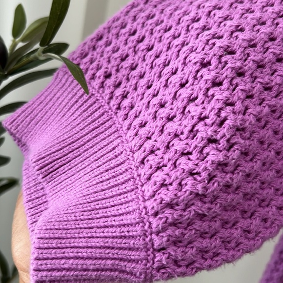 J.crew sweater with crocheted shoulder buttons. Pit to pit 22” length 24” - Picture 4 of 6